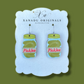 Retro Pickle Jar Dangle Earrings