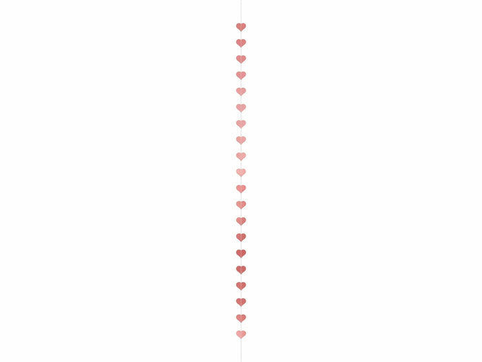 Rose Gold Heart Garland Valentines Decoration - Valentine's Decor - Hen Garland - Party Decorations-Hanging Heart Decorations-Wedding Decor - Jolie Fete UK