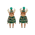 Rudolph in Green Sweater Stud Earrings
