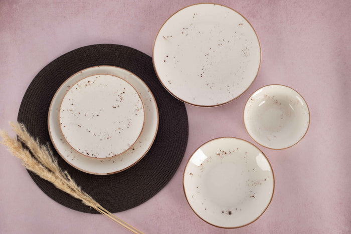 Rustic Beige 24-Piece Dinner Set – A Touch of Natural Elegance