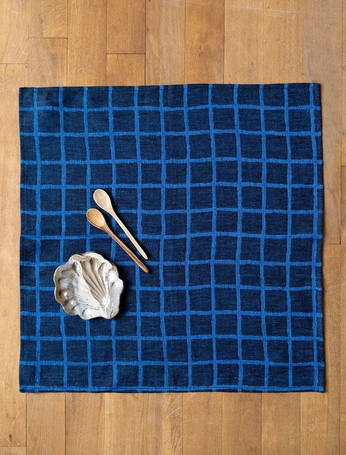 RUTIG JACQUARD WOVEN NAPKINS 2-PACK, BLUE/BLACK