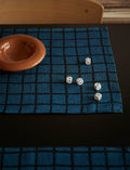 RUTIG JACQUARD WOVEN PLACEMAT, BLUE/BLACK