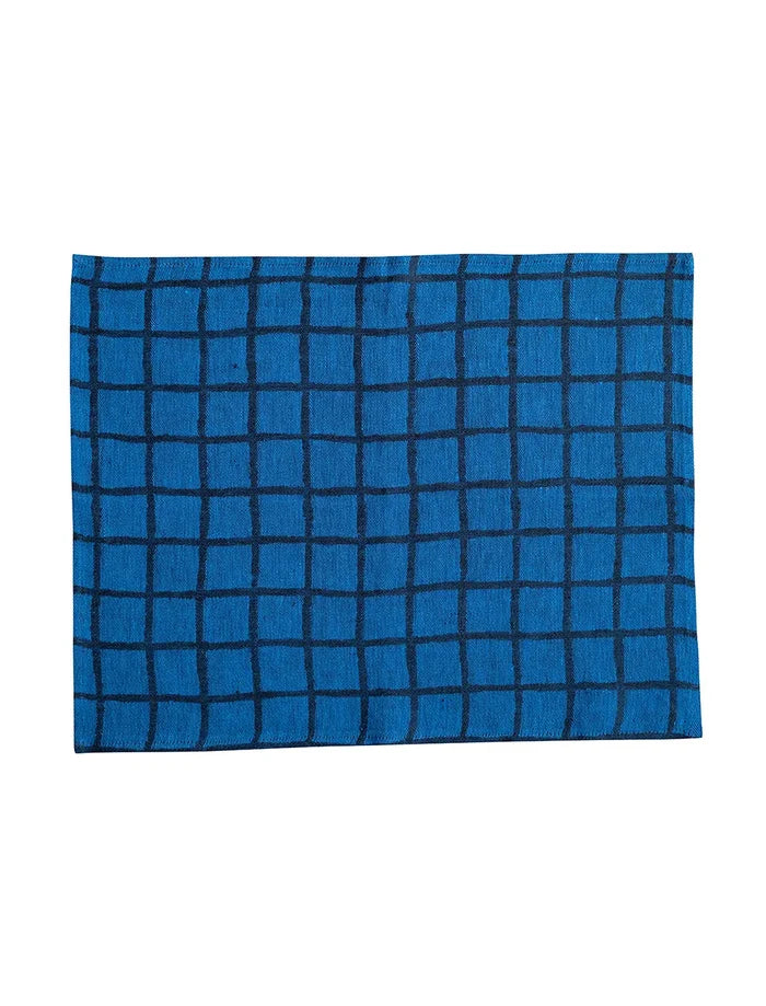 RUTIG JACQUARD WOVEN PLACEMAT, BLUE/BLACK