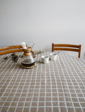RUTIG JACQUARD WOVEN TABLECLOTH, BROWN - 147x147 cm
