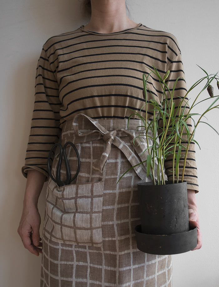 RUTIG JACQUARD WOVEN WAIST APRON, BROWN