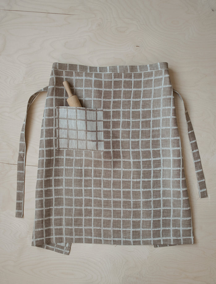 RUTIG JACQUARD WOVEN WAIST APRON, BROWN