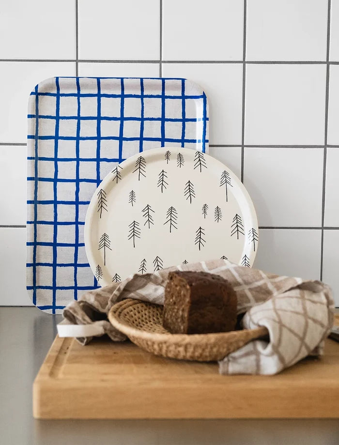 RUTIG LARGE TRAY, WHITE/BLUE