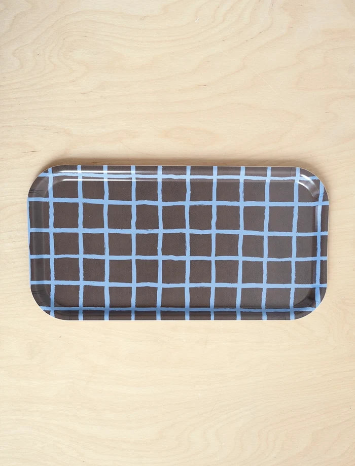 RUTIG TRAY, BROWN/BLUE