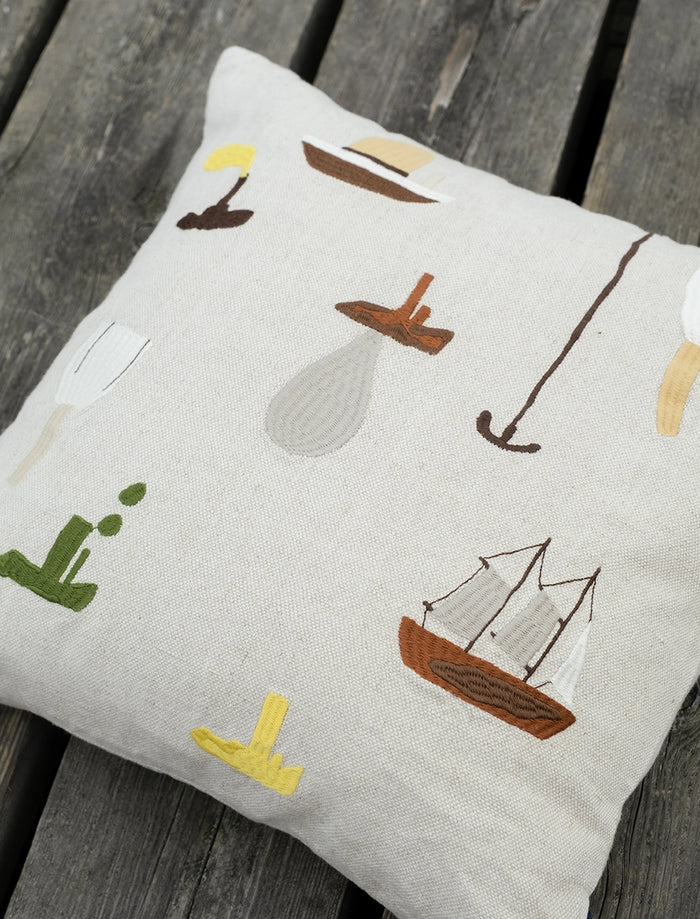 SAIL WITH ME EMBROIDERED CUSHION COVER
