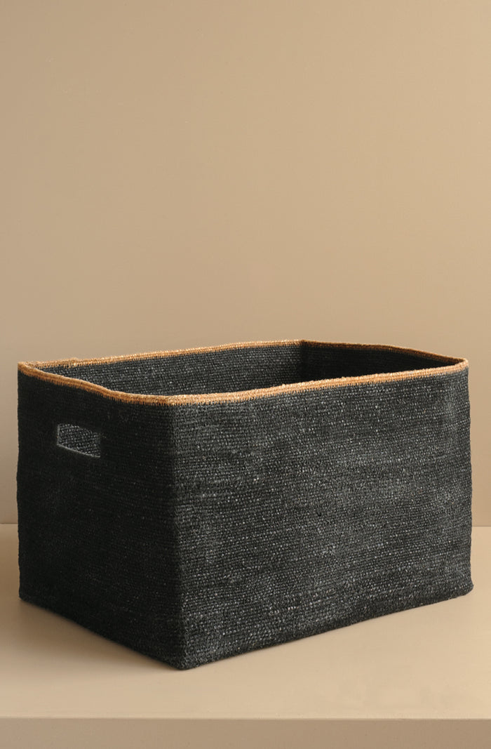 Scatola Black/Tan Basket Set of 3