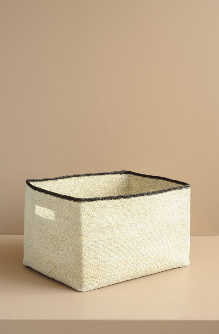 Scatola Black/Tan Basket Set of 3