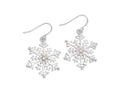 Silver Snowflake Crystal Earrings