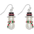 Snowman With Scarf Earrings