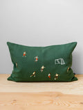 SOCCER EMBROIDERED CUSHION COVER, GREEN