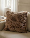 Brown Acrylic  & Polyester Cushions - Soft Brown Luxury Faux Fur Cushion