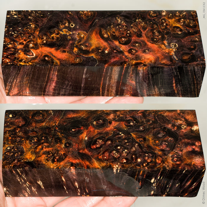 Stabilized box elder burl wood block