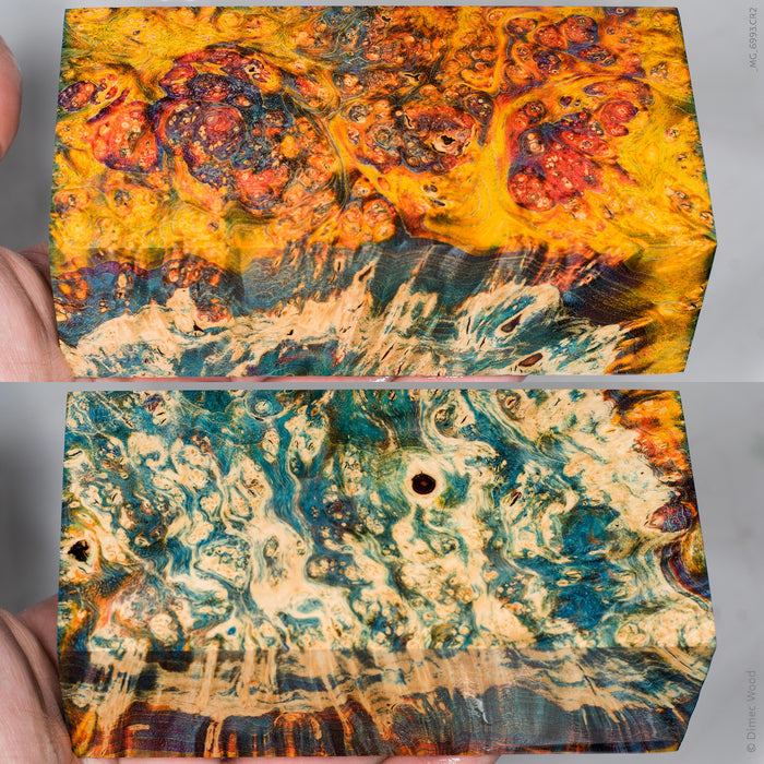 Stabilized box elder burl wood block