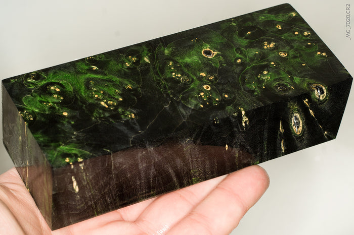 Stabilized box elder burl wood block