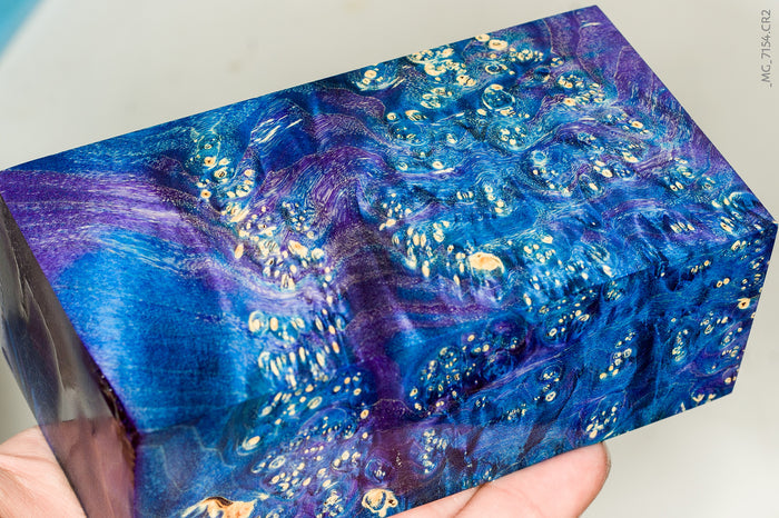 Stabilized box elder burl wood block