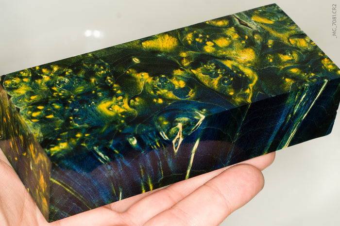 Stabilized box elder burl wood block
