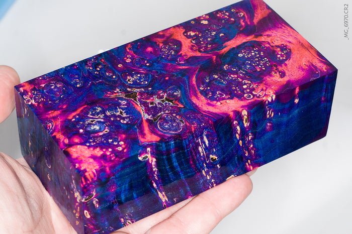 Stabilized box elder burl wood block