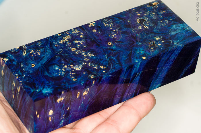 Stabilized box elder burl wood block