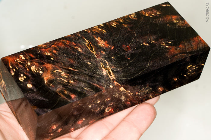Stabilized box elder burl wood block
