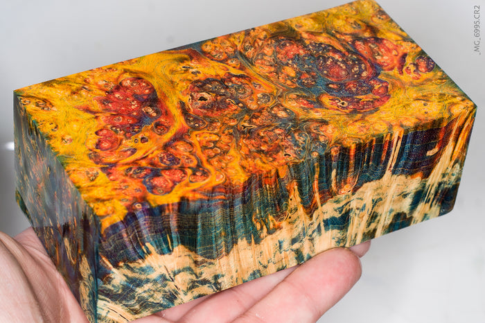 Stabilized box elder burl wood block
