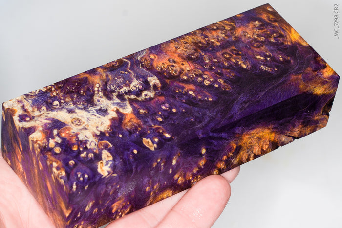 Stabilized box elder burl wood block