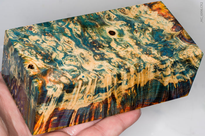Stabilized box elder burl wood block