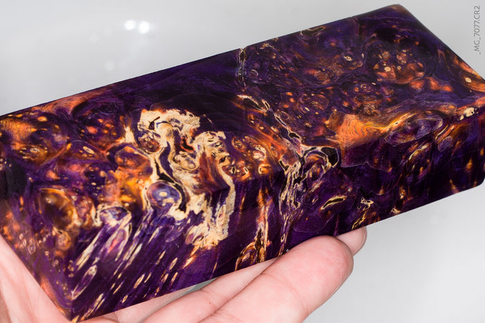 Stabilized box elder burl wood block
