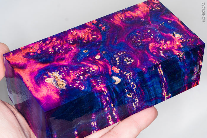 Stabilized box elder burl wood block