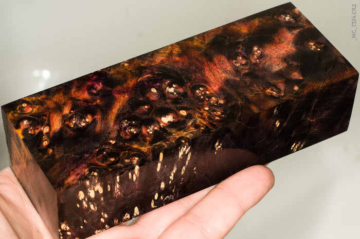 Stabilized box elder burl wood block