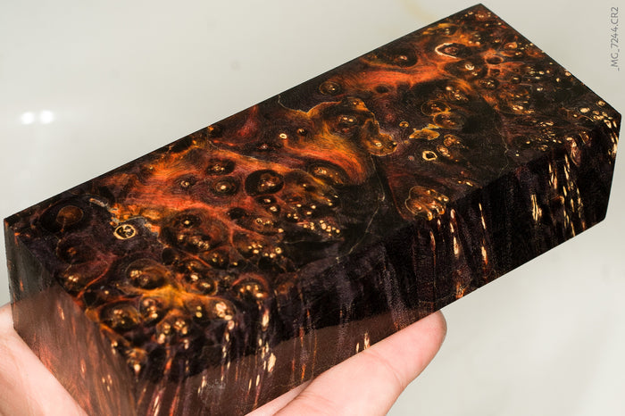 Stabilized box elder burl wood block