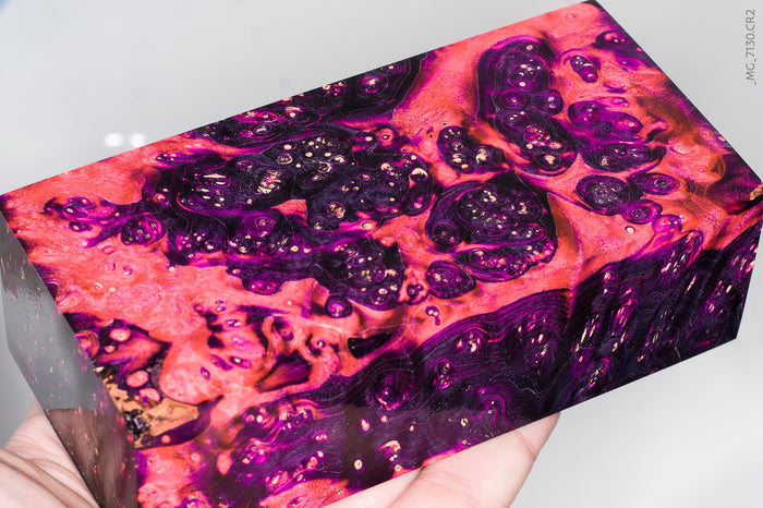 Stabilized box elder burl wood block