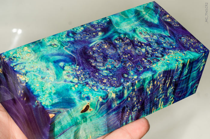Stabilized box elder burl wood block