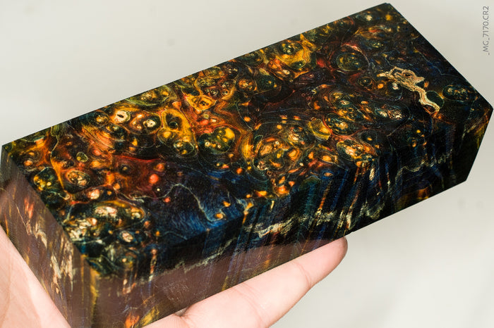 Stabilized box elder burl wood block