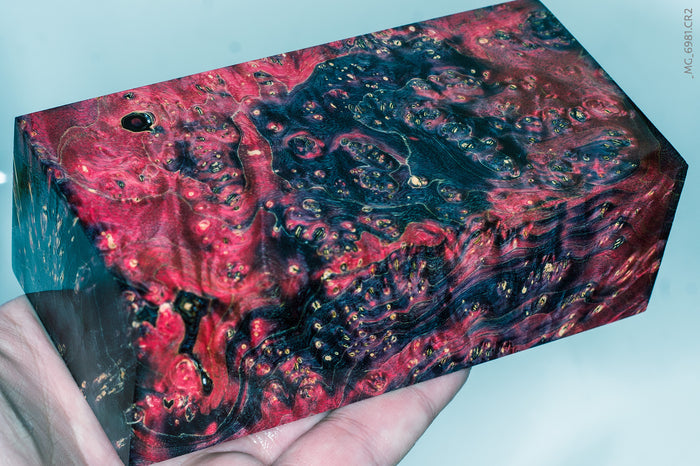 Stabilized box elder burl wood block