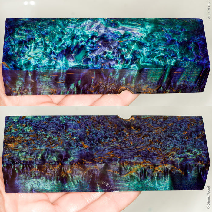 Stabilized masur karelian birch wood block