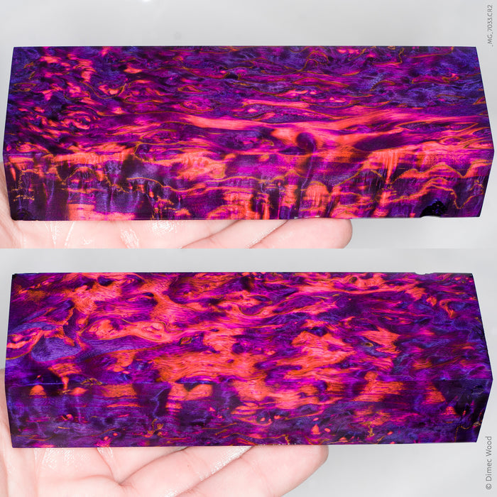 Stabilized masur karelian birch wood block