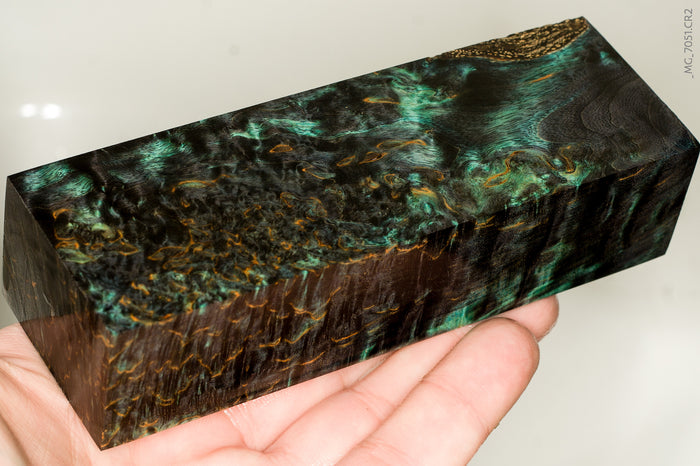 Stabilized masur karelian birch wood block