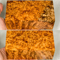 Stabilized wood golden amboyna burl block