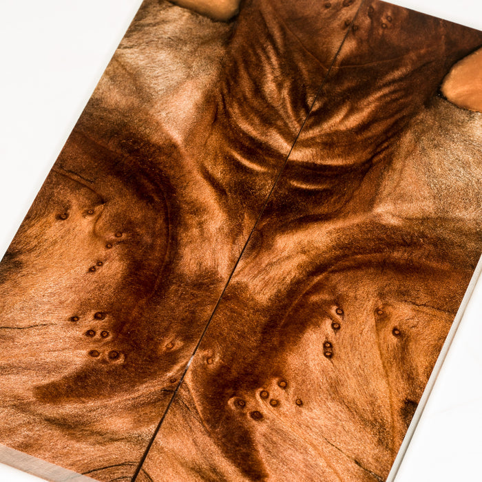 Stabilized wood redwood lace burl panels