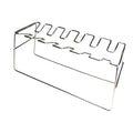Stainless chicken leg and wing rack on a white background