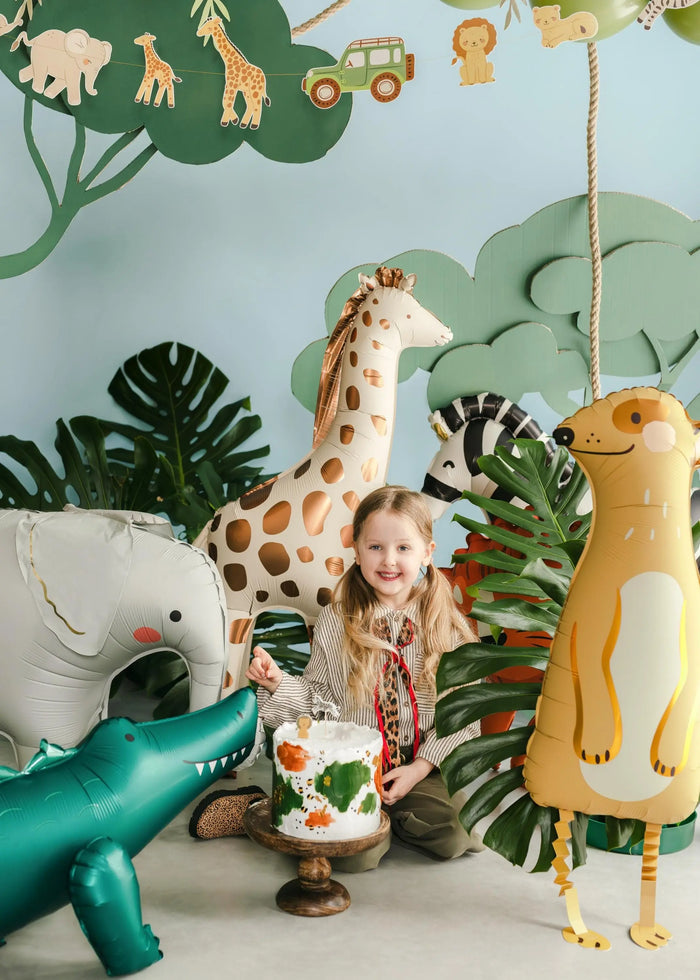 Standing Giraffe Balloon - Giant Foil Balloon - Safari Birthday Decor - Jungle Animal Balloons - Wild One Party - Kids Party Balloon - Jolie Fete UK