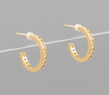 Studded Crystal Metal Hoops