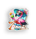 Sunbathing Flamingo Interchangeable Badge Button with Reel Option
