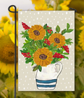 Sunflowers in Stoneware Pottery Garden Flag