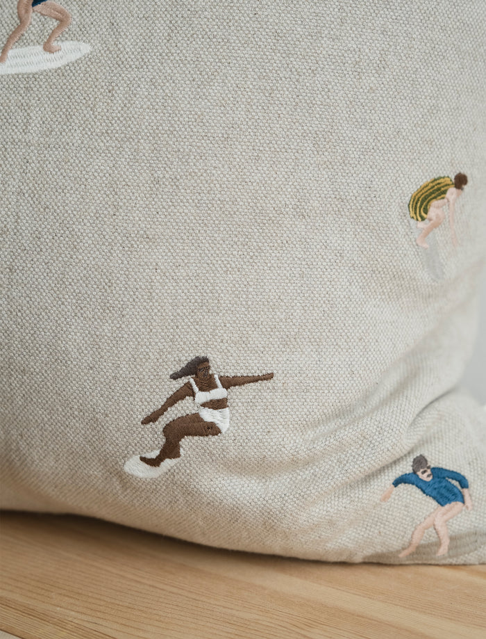 SURFERS EMBROIDERED CUSHION COVER