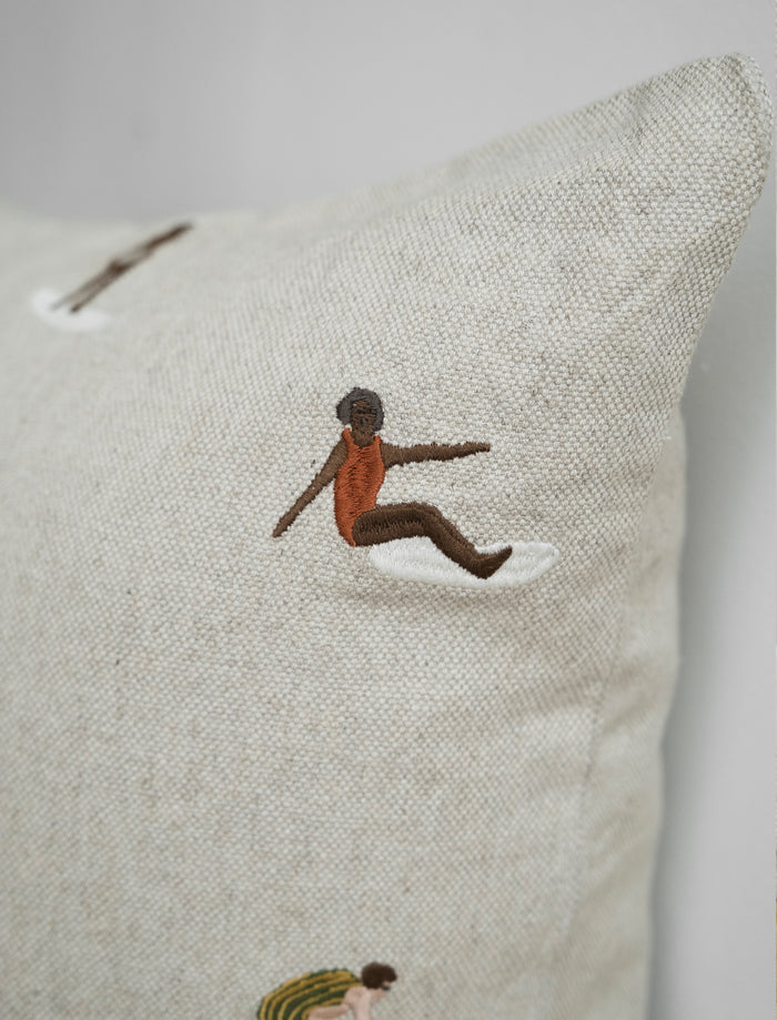 SURFERS EMBROIDERED CUSHION COVER